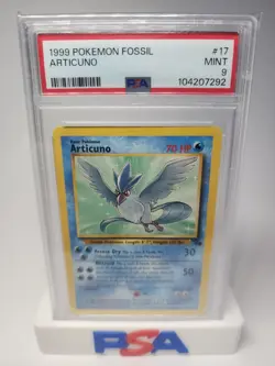 1999 Pokemon Fossil Articuno 17/62 Non Holo PSA 9 MINT - Image 1