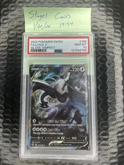 Pokemon 2022 Lugia V 186/195 Full Art Silver Tempest GEM MINT PSA 10 - Image 1