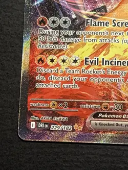 Team Rocket's Moltres EX 229/182 Pokemon TCG Special Stamped Card Near Mint NM - Image 5
