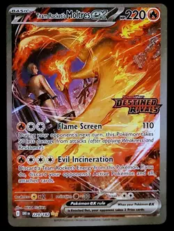 Team Rocket's Moltres ex 229/182 🔥UPC EXCLUSIVE STAMPED PROMO🔥 NM Pokemon Card - Image 1
