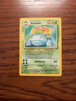 Pokemon TCG Venusaur 15/102 Base Set Unlimited Holo Rare - Image 1