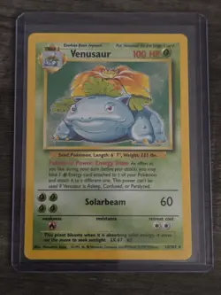 1999 Venusaur 15/102 Base Set Unlimited Holo Rare Pokemon TCG - Image 1