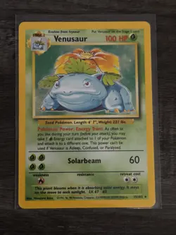 1999 Venusaur 15/102 Base Set Unlimited Holo Rare Pokemon TCG - Image 3