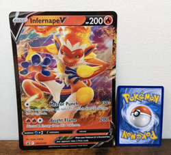 INFERNAPE V SWSH252 Black Star Promo Pokemon Card Near Mint JUMBO Oversized - Image 1