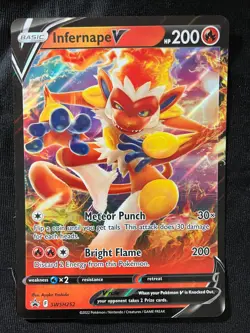 INFERNAPE V SWSH252 Black Star Promo Pokemon Card Near Mint JUMBO With Sleeve - Image 1