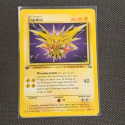 Zapdos - 30/62 - 1st Edition - Non Holo - Fossil - Pokemon Card - LP - Image 1