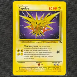 Zapdos - 30/62 - Rare - Fossil Set - Pokemon Card - LP - Image 1