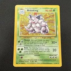 Pokemon TCG Nidoking Holo Rare Card Base Set 11/102, 1999 WOTC Vintage LP - Image 1
