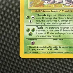 Pokemon TCG Nidoking Holo Rare Card Base Set 11/102, 1999 WOTC Vintage LP - Image 2