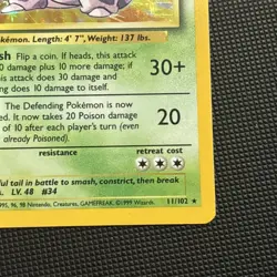 Pokemon TCG Nidoking Holo Rare Card Base Set 11/102, 1999 WOTC Vintage LP - Image 3