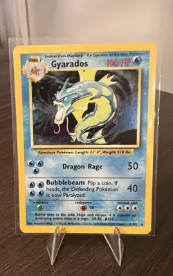 Pokemon TCG Gyarados 6/102 Base Set Holo Rare Card LP Unlimited 1999 MP - Image 1