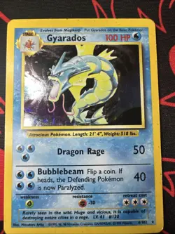 Pokemon Gyarados Holo Rare TCG Base Set Card 6/102 Vintage 1999 LP+ - Image 1