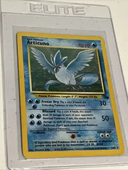 Pokemon Articuno Holo Fossil Set Trading Card 17/62 Rare LP - Image 1