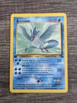 Pokemon Articuno Fossil Set 1999 Vintage Rare Card 17/62 First Edition LP+ - Image 1