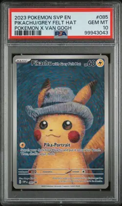 Pikachu with Grey Felt Hat Van Gogh 085 S&V Promo Pokemon PSA 10 Gem Mint - Image 1
