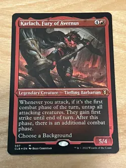KARLACH, FURY OF AVERNUS #507 FOIL ETCHED COMMANDER LEGENDS BALDUR’S GATE MTG NM - Image 2