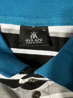(3) Lot Of Polo Shirts Aeropostale Arrow Red Ape - Large Logo L Striped BEATERS - Image 4