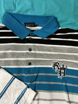 (3) Lot Of Polo Shirts Aeropostale Arrow Red Ape - Large Logo L Striped BEATERS - Image 5
