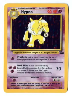 Vintage 1999 HYPNO 8/62 Rare HOLO Card! Original POKEMON Card (Fossil Set) - Image 1