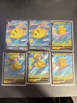 Pokemon Tcg 6 Card Lot Flying & Surfing Pikachu V Vmax Near Mint celebrations - Image 1