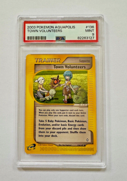 2003 Pokemon Aquapolis #136 Town Volunteers PSA 9 MINT - Image 1