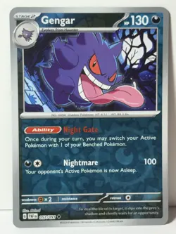 Gengar Reverse Holo 057/091 SV: Paldean Fates NM Pokemon Fast Ship - Image 1