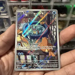Pokemon Squirtle TCG Full Art Holo Card 148/142 Stellar Crown Illustration Rare - Image 1