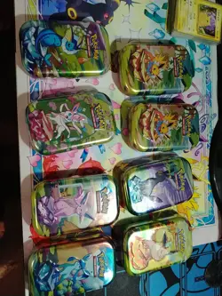 X16 Sealed Packs Pokemon TCG Prismatic Evolutions Sealed Mini Tin Display Box - Image 5
