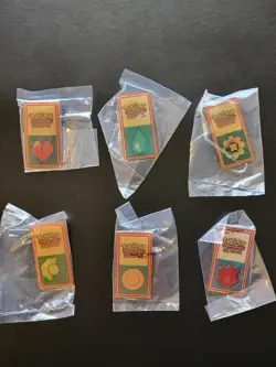 Pokemon League Kanto Gym Badge Pins WOTC Nintendo Lot Of 6 Vintage Sealed - Image 1