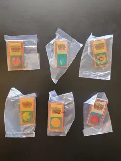 Pokemon League Kanto Gym Badge Pins WOTC Nintendo Lot Of 6 Vintage Sealed - Image 3