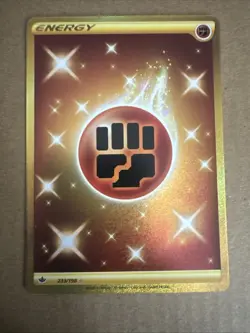 Pokemon Chilling Reign Fighting Energy GOLD SECRET RARE Card 233/198 Clean - Image 1