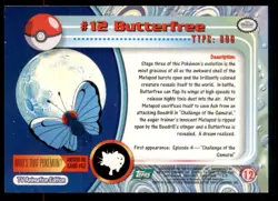 Pokemon Card Butterfree #12 TOPPS Series 1 3rd Print Green Label NEAR MINT!!!!!! - Image 2