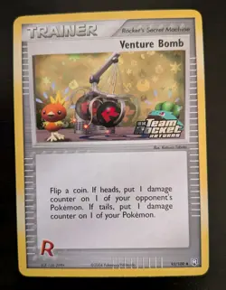 Venture Bomb Reverse Holo Trainer Card 93/109 ex Team Rocket Returns Pokemon NM - Image 1