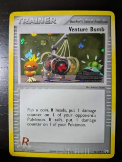 Venture Bomb Reverse Holo Trainer Card 93/109 ex Team Rocket Returns Pokemon NM - Image 3