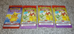 Lot of 4 Sealed Packs Pokemon Trading Card Game Match Battle w/ 26 Extra Cards - Image 1