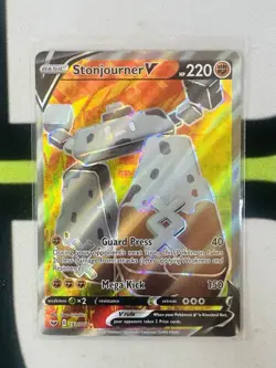 Pokemon TCG Stonjourner V Ultra Rare Full Art Holo 193/202 Sword & Shield NM - Image 1