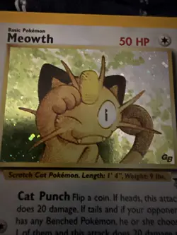 Pokemon TCG Meowth Black Star Promos Holo Card 10 LP/NM Condition - Image 2