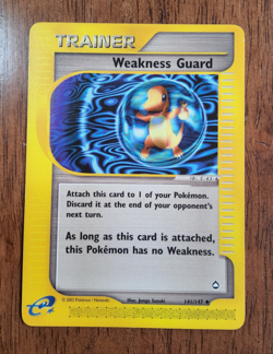 Pokemon TCG Weakness Guard #141/147 Trainer CCG Aquapolis NM Bubble Charmander - Image 1