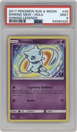 PSA 9 Pokemon Shining Mew 40/73 Shining Legends Ultra Rare Holo - Image 1