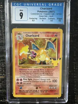 Charizard Pokemon Celebrations Classic Coll. 4/102 Base Set -Holo CGC 9 Mint - Image 1