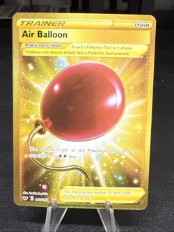 Pokemon TCG Sword & Shield Base Air Balloon Card 213/202 Secret Rare Gold NM - Image 1