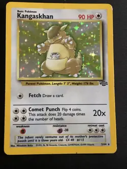 Pokemon Card TCG Kangaskhan 5/64 Unlimited Edition Jungle Holo Rare VLP/NM - Image 1