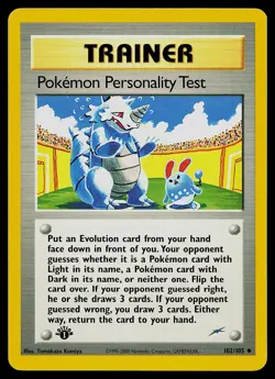 Pokemon Card - Pokemon Personality Test Neo Destiny 102/105 Uncommon 1st Edition - Image 1