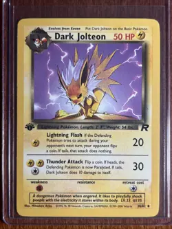 [LP/LP+] 2000 Pokemon Team Rocket Dark Jolteon 1st Edition #38/82 Uncommon - Image 1