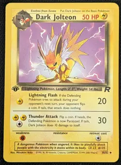 1st Edition Dark Jolteon 38/82 Team Rocket Set Pokemon Card WOTC TCG 2000 - Image 1