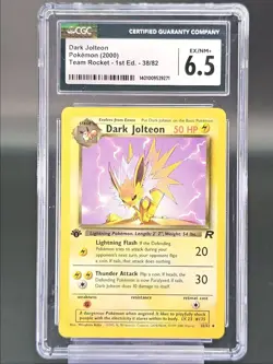 DARK JOLTEON 2000 POKEMON TEAM ROCKET 1ST EDITION UNCOMMON 38/82 CGC 6.5 - Image 1