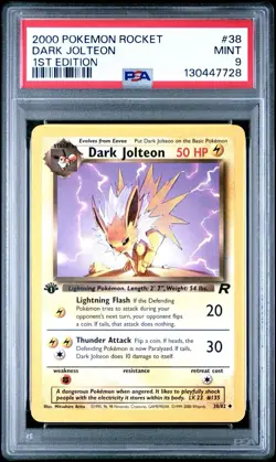 PSA 9 Pokemon 2000 Team Rocket Dark Jolteon 1st Edition #38/82 - Image 1
