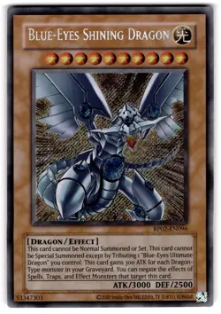 YUGIOH BLUE-EYES SHINING DRAGON SECRET RARE NEAR MINT RP02-EN096 - Image 1