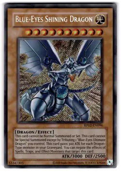 YUGIOH BLUE-EYES SHINING DRAGON SECRET RARE NEAR MINT RP02-EN096 - Image 3