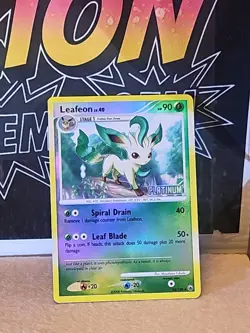 2008 Pokemon, D&P Majestic Dawn Deck Exc., #24/100 Leafeon Lv. 40, Holo Rare - Image 1